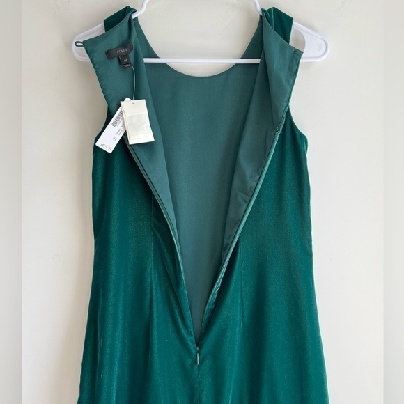 NWT J. Crew Velvet Ruffle Hem Sleeve Less Shift Dress - Picture 8 of 8